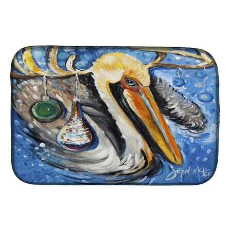 Carolines Treasures Pelican Dressed as a Reindeer Dish Drying Mat JMK1020DDM